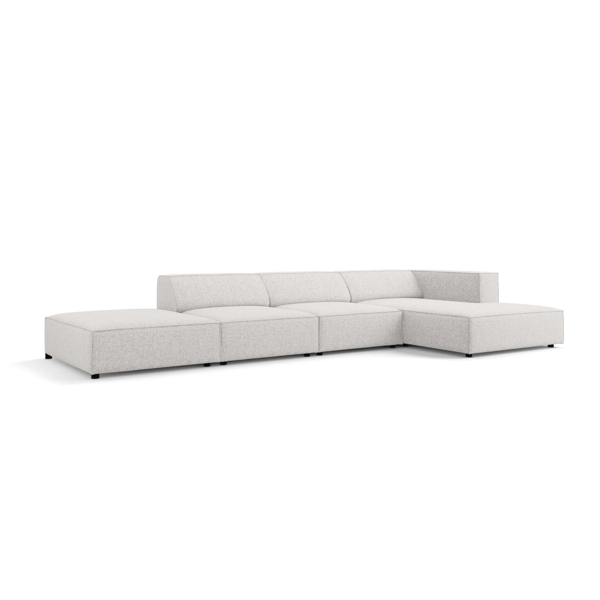 Arendal 5-Sitzer Ecksofa, Rechte Seite, aus Chenille in Hellgrau (Haga 06), 341x166x70 cm von Cosmopolitan Design – Bild 4