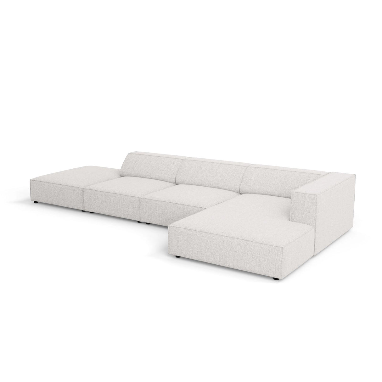 Arendal 5-Sitzer Ecksofa, Rechte Seite, aus Chenille in Hellgrau (Haga 06), 341x166x70 cm von Cosmopolitan Design – Bild 6