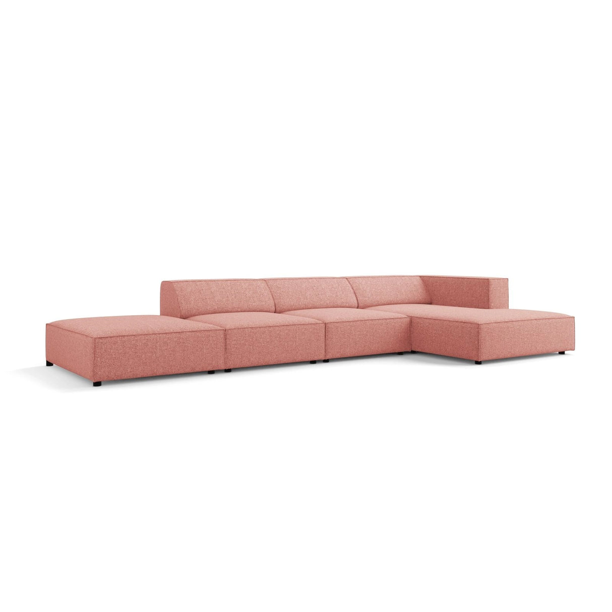 Arendal 5-Sitzer Ecksofa, Rechte Seite, aus Chenille in Rosa (Haga 52), 341x166x70 cm von Cosmopolitan Design – Bild 4