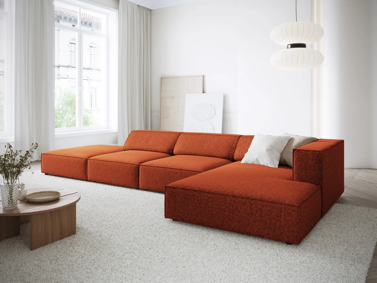 Arendal 5-Sitzer Ecksofa, Rechte Seite, aus Chenille in Terrakotta (Haga 44), 341x166x70 cm von Cosmopolitan Design – Bild 2