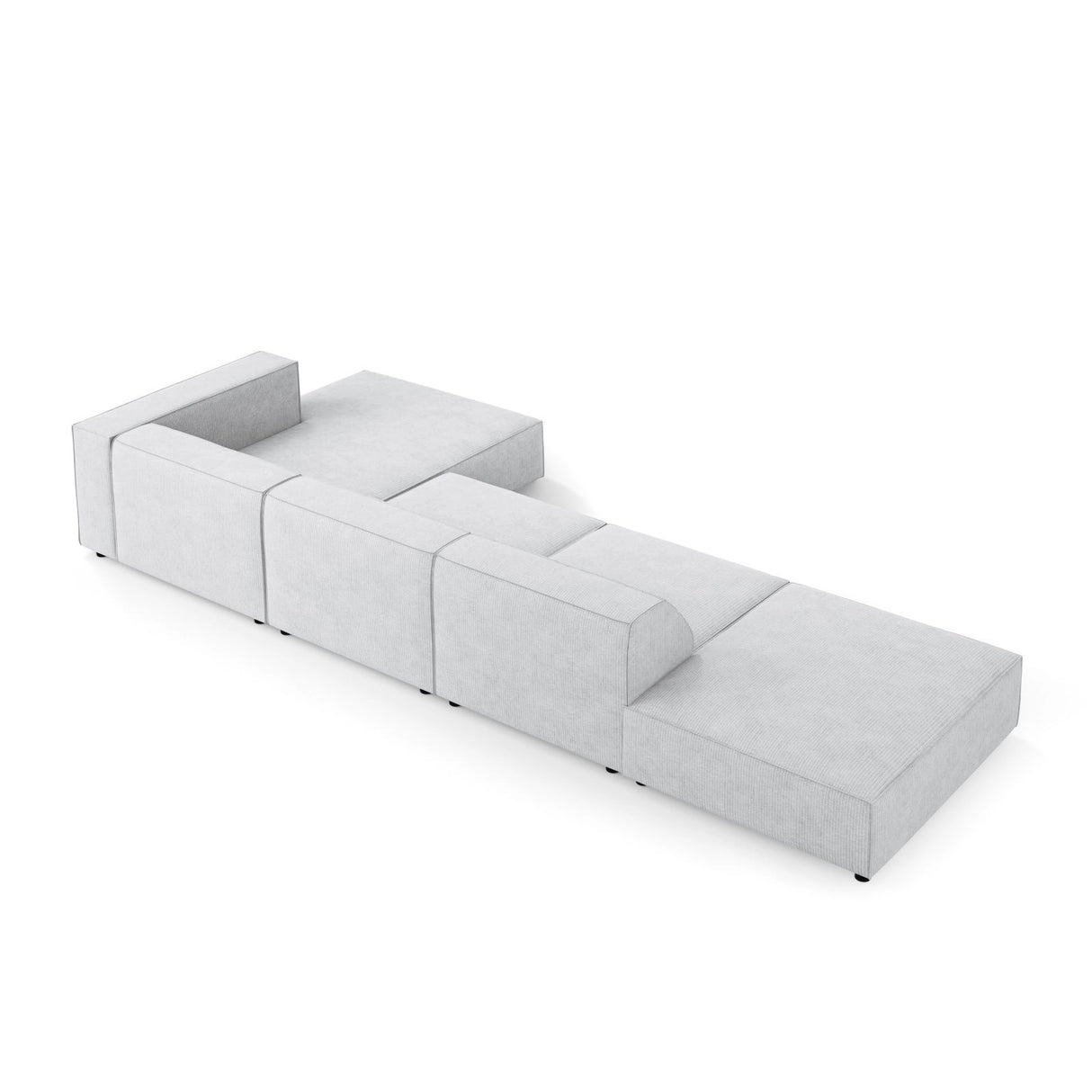 Arendal 5-Sitzer Ecksofa, Rechte Seite, aus Chenille mit Cordoptik in Hellgrau (Brave Me 2), 341x166x70 cm von Cosmopolitan Design – Bild 4