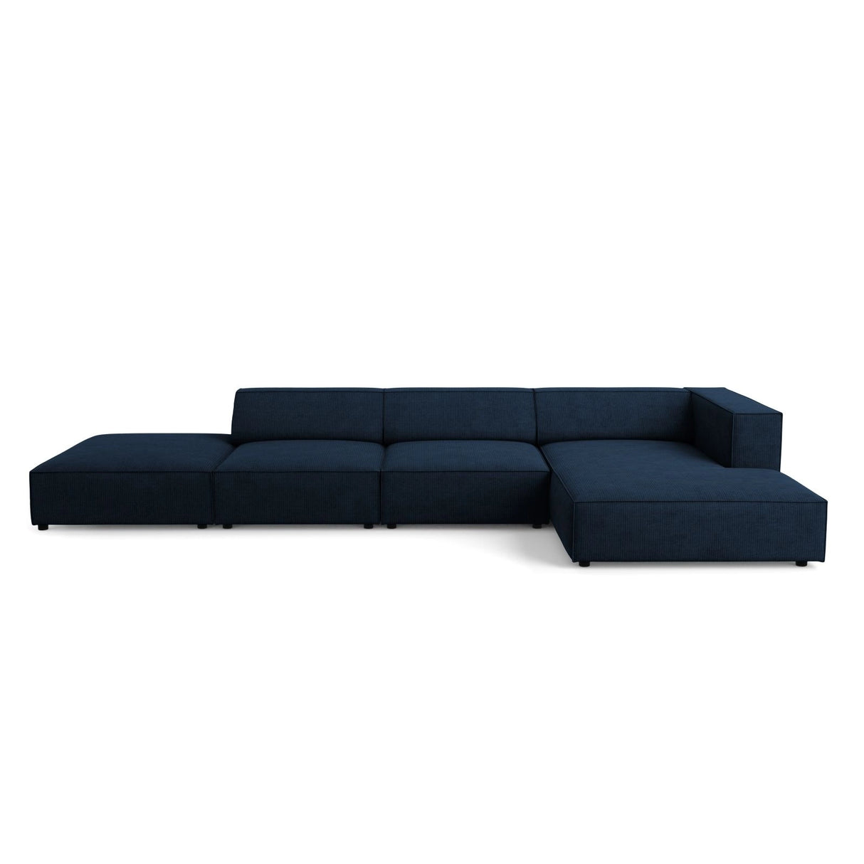 Arendal 5-Sitzer Ecksofa, Rechte Seite, aus Chenille mit Cordoptik in Königsblau (Brave Me 7), 341x166x70 cm von Cosmopolitan Design – Bild 1