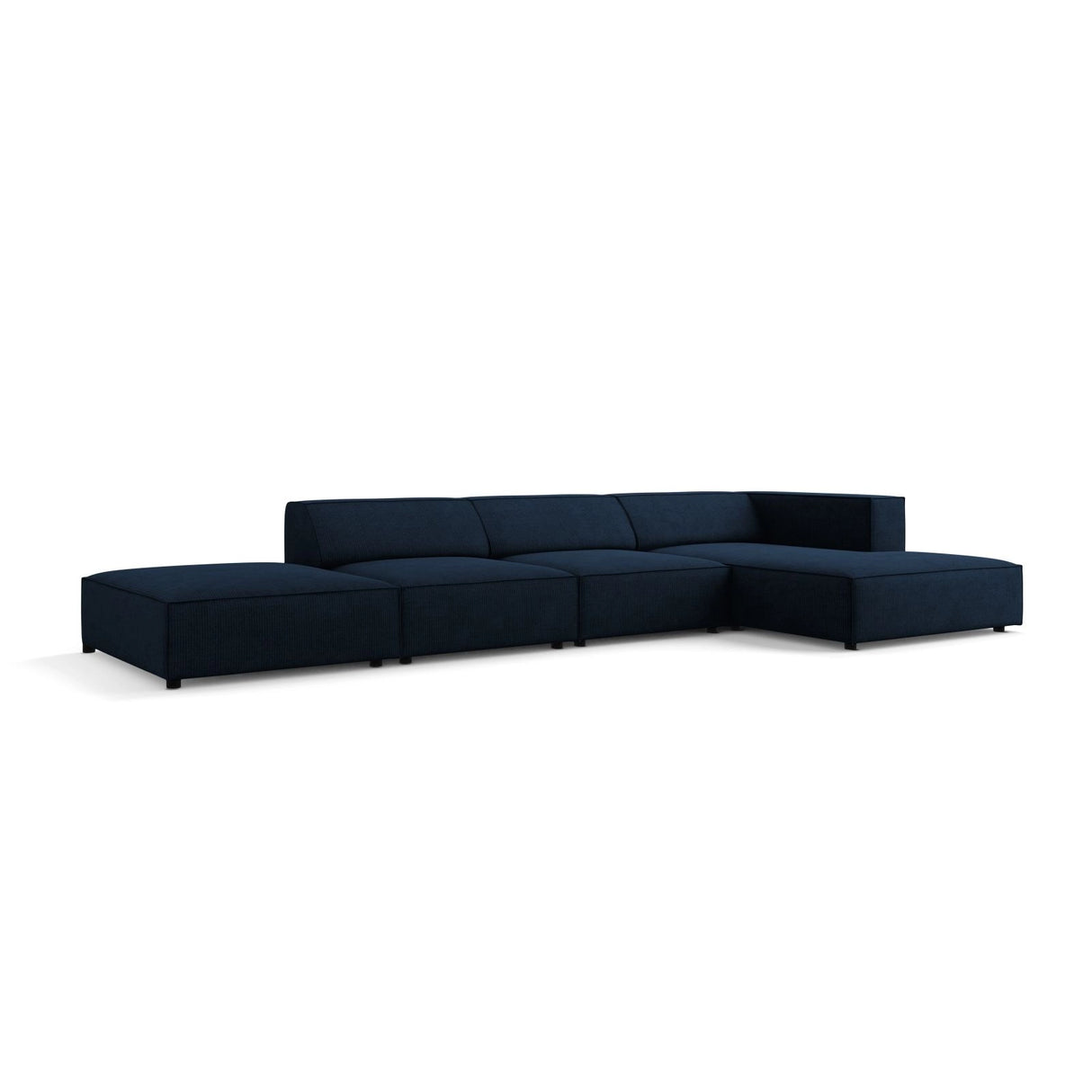 Arendal 5-Sitzer Ecksofa, Rechte Seite, aus Chenille mit Cordoptik in Königsblau (Brave Me 7), 341x166x70 cm von Cosmopolitan Design – Bild 3