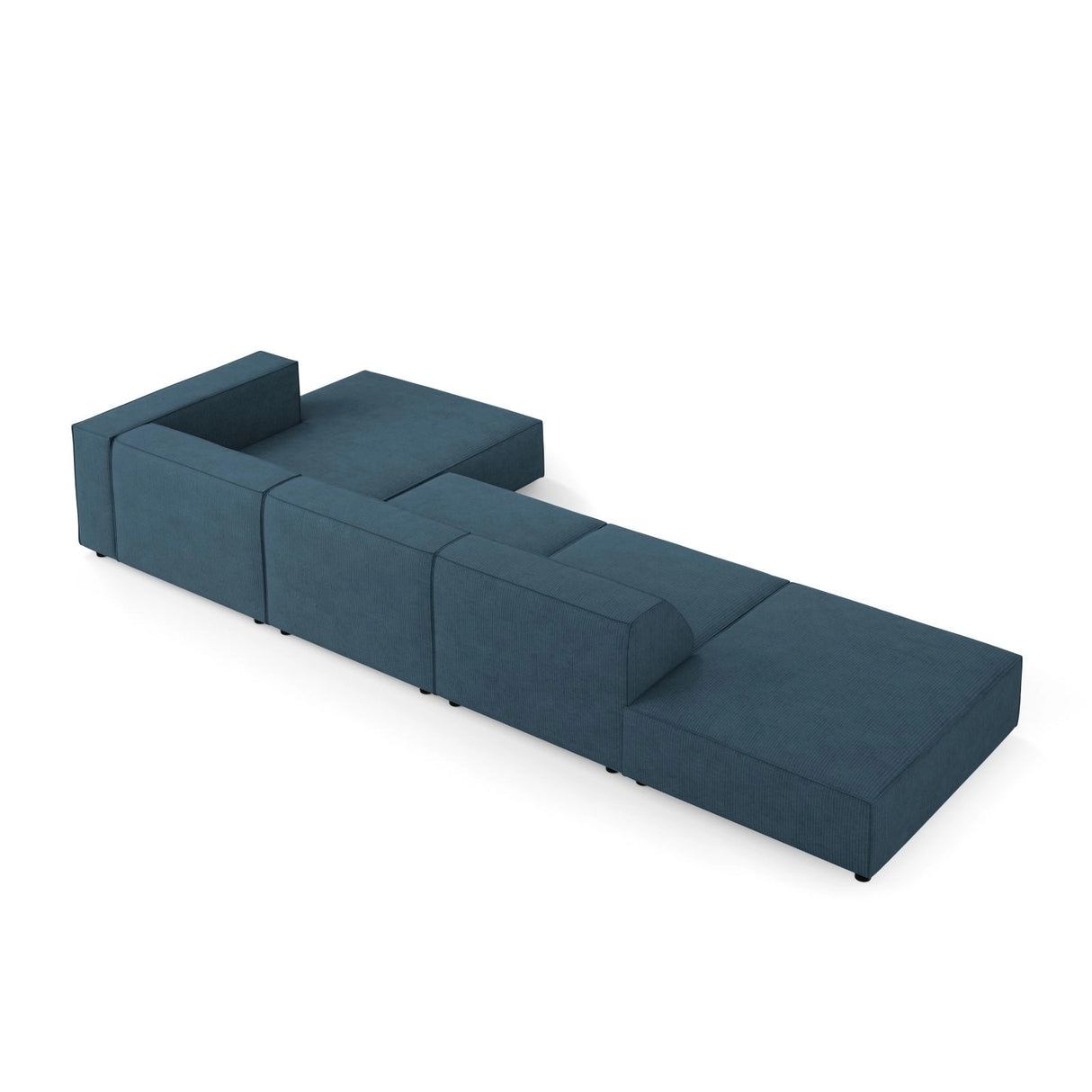 Arendal 5-Sitzer Ecksofa, Rechte Seite, aus Chenille mit Cordoptik in Marineblau (Brave Me 9), 341x166x70 cm von Cosmopolitan Design – Bild 4