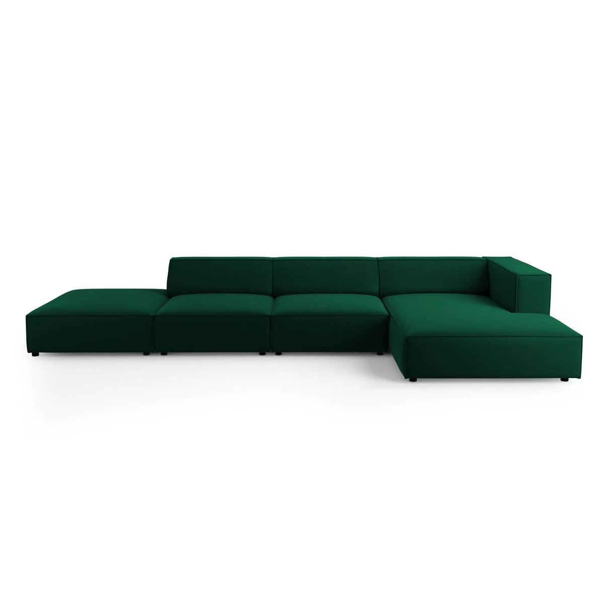 Arendal 5-Sitzer Ecksofa, Rechte Seite, aus Samt in Flaschengrün (Casino Deep Green), 341x166x70 cm von Cosmopolitan Design – Bild 1