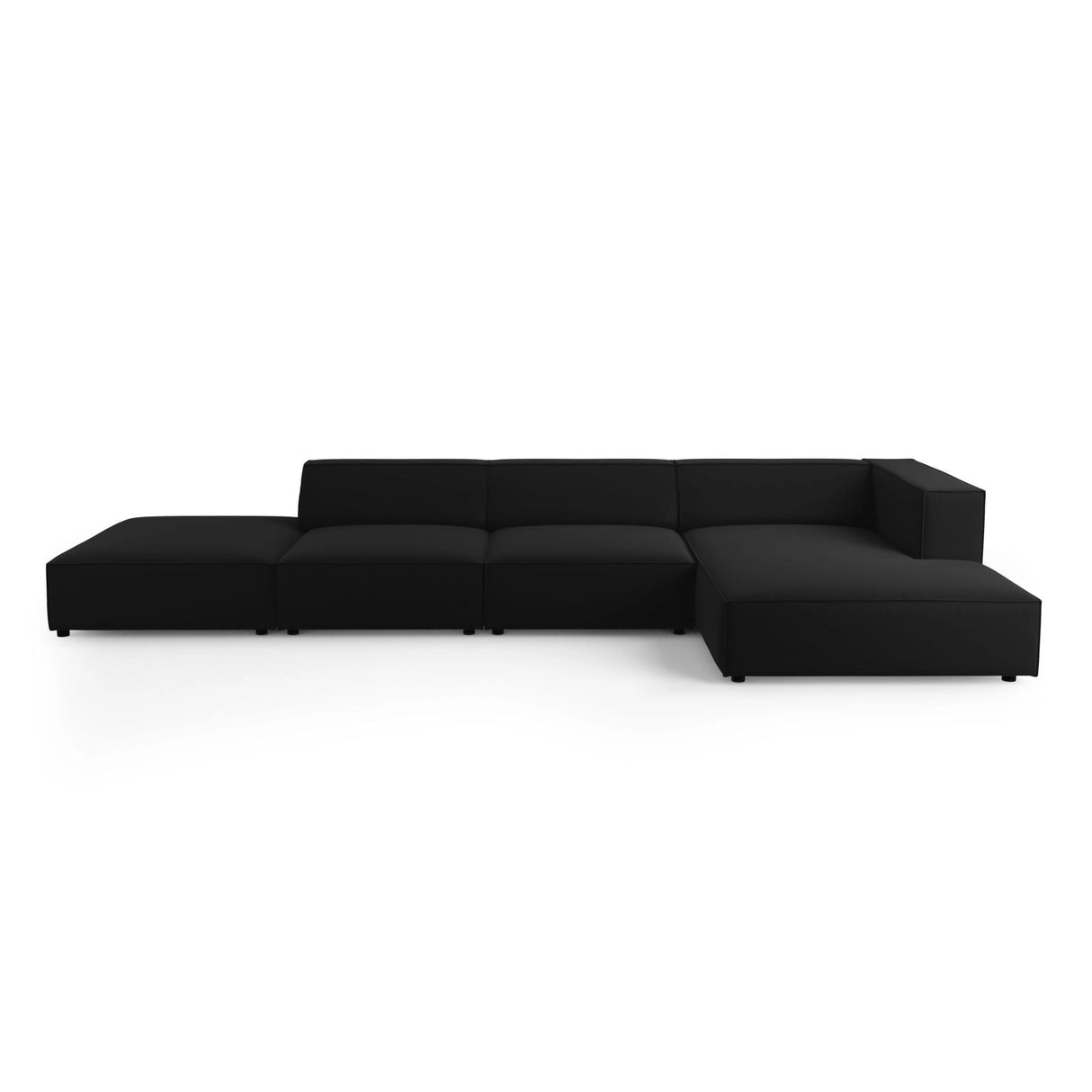 Arendal 5-Sitzer Ecksofa, Rechte Seite, aus Samt in Schwarz (Casino Black), 341x166x70 cm von Cosmopolitan Design – Bild 1