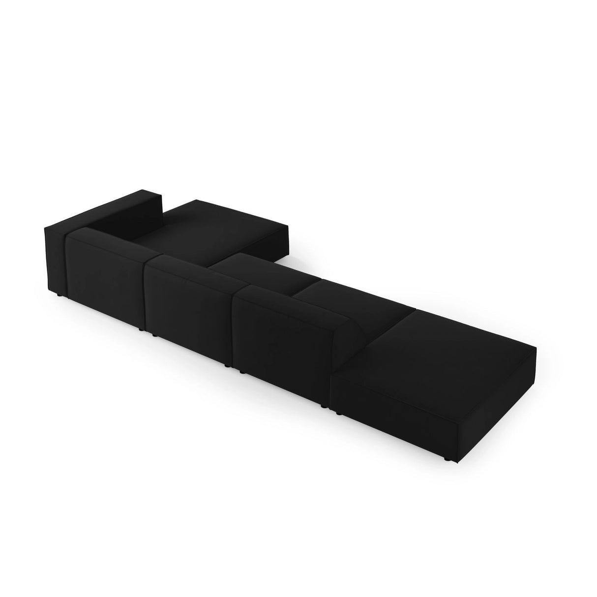 Arendal 5-Sitzer Ecksofa, Rechte Seite, aus Samt in Schwarz (Casino Black), 341x166x70 cm von Cosmopolitan Design – Bild 4