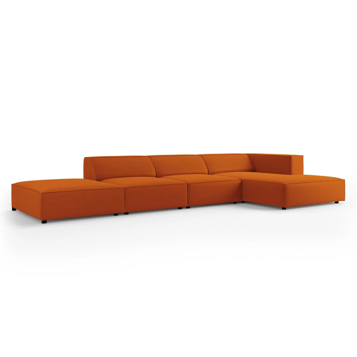 Arendal 5-Sitzer Ecksofa, Rechte Seite, aus Samt in Terrakotta (Casino Terracota), 341x166x70 cm von Cosmopolitan Design – Bild 3