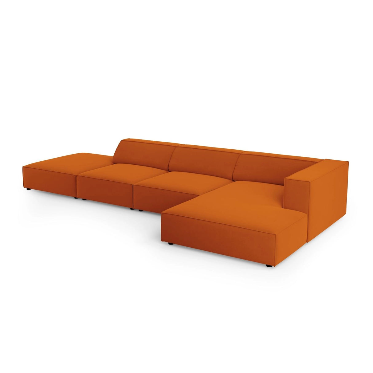 Arendal 5-Sitzer Ecksofa, Rechte Seite, aus Samt in Terrakotta (Casino Terracota), 341x166x70 cm von Cosmopolitan Design – Bild 5