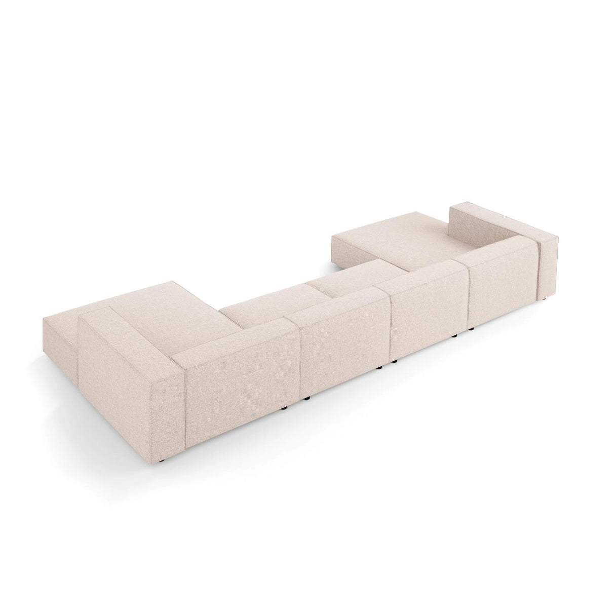 Arendal 6-Sitzer Panorama Sofa aus Chenille in Beige (Haga 30), Beine in Schwarzes Plastik, 364x166x70 cm von Cosmopolitan Design – Bild 4