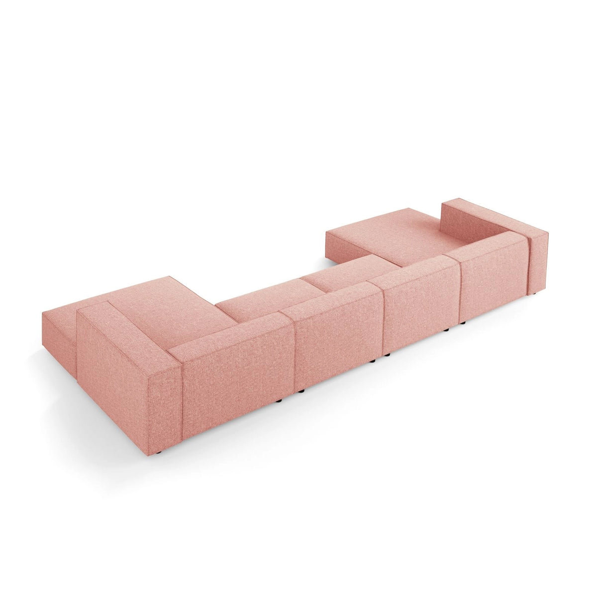 Arendal 6-Sitzer Panorama Sofa aus Chenille in Rosa (Haga 52), Beine in Schwarzes Plastik, 364x166x70 cm von Cosmopolitan Design – Bild 4