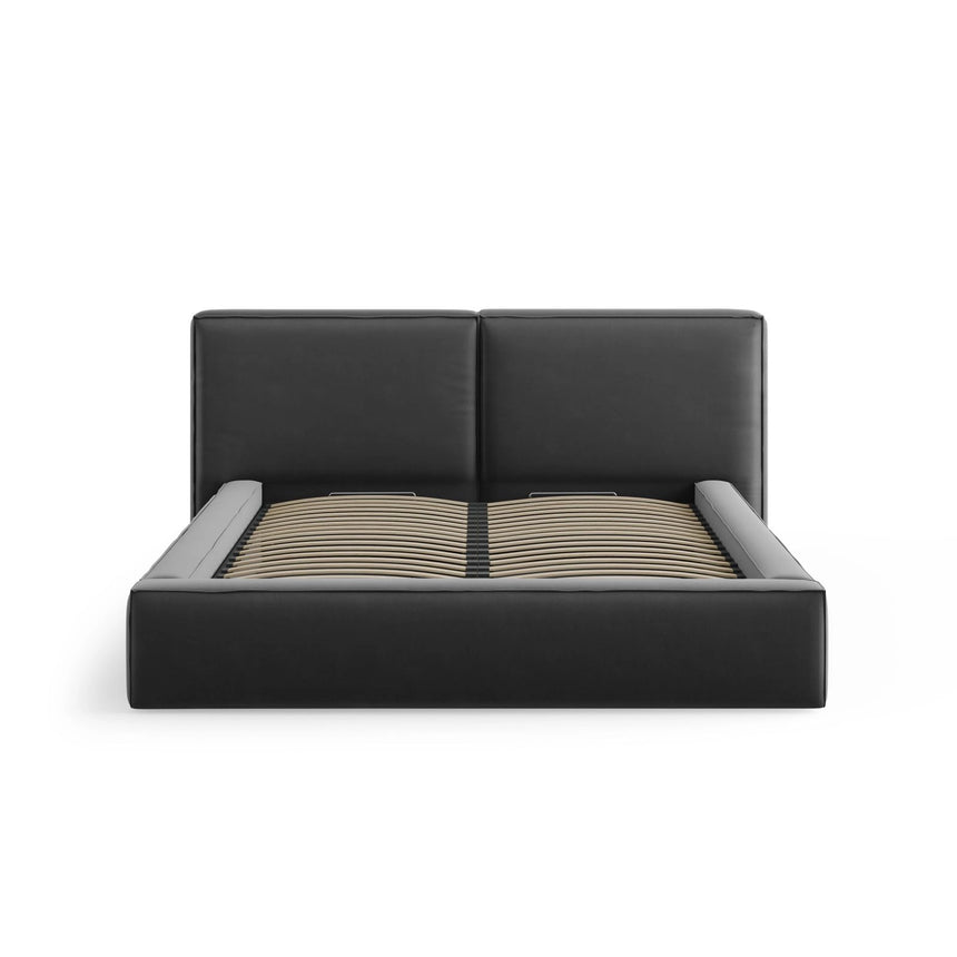Arendal Bett mit Doppelkopfteil und Stauraum aus Samt in Grau (Bluvel 14), 180x200 cm von Cosmopolitan Design – Bild 5