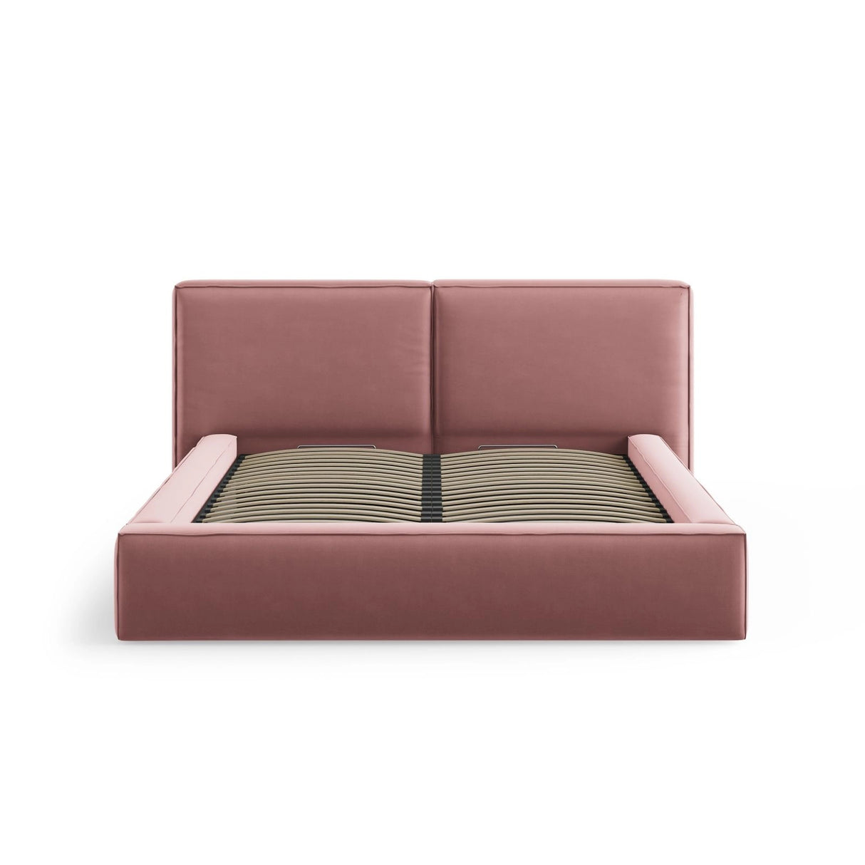 Arendal Bett mit Doppelkopfteil und Stauraum aus Samt in Rosa (Bluvel 52), 140x200 cm von Cosmopolitan Design – Bild 5