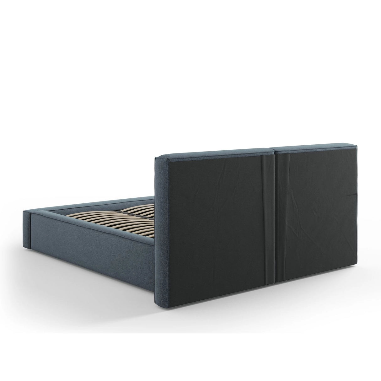 Arendal Bett mit Doppelkopfteil und Stauraum aus Strukturierter Stoff in Blau (Megan 361), 140x200 cm von Cosmopolitan Design – Bild 5