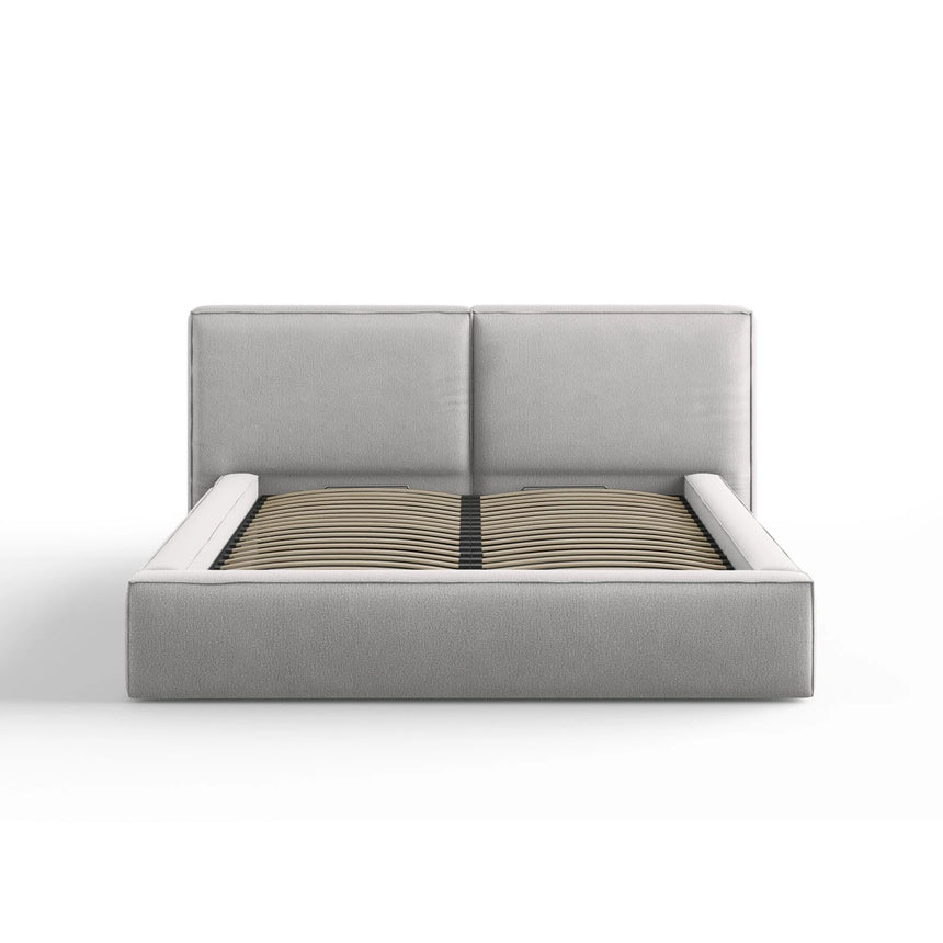 Arendal Bett mit Doppelkopfteil und Stauraum aus Strukturierter Stoff in Hellgrau (Megan 363), 160x200 cm von Cosmopolitan Design – Bild 3