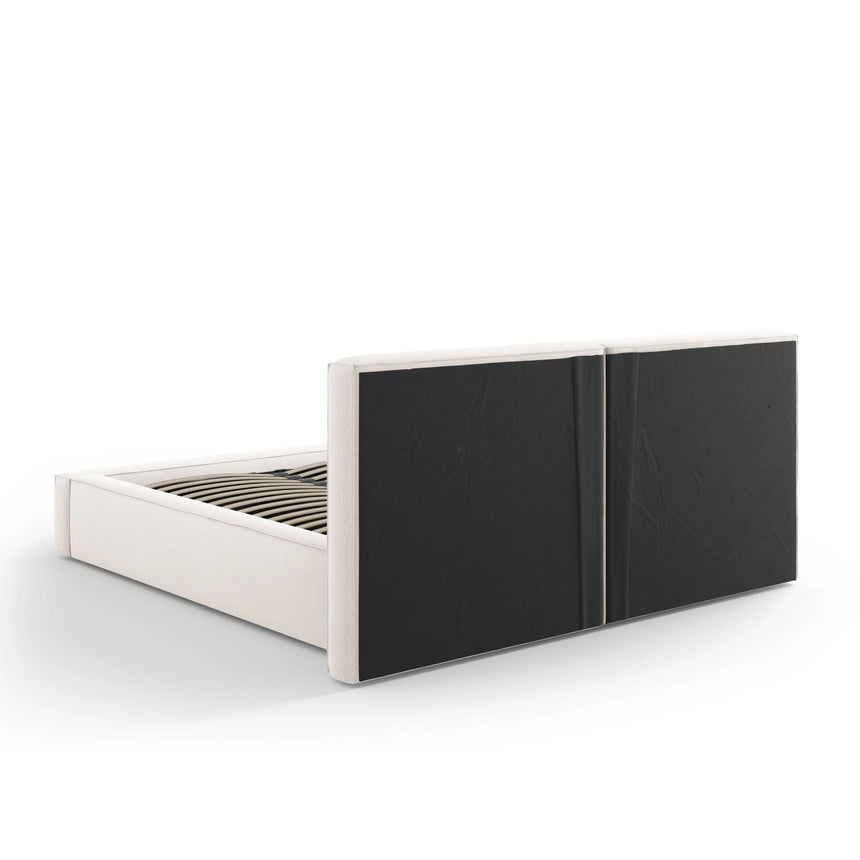 Arendal Bett mit Doppelkopfteil und Stauraum aus Strukturierter Stoff in Leichtes Beige (Megan 351), 160x200 cm von Cosmopolitan Design – Bild 5
