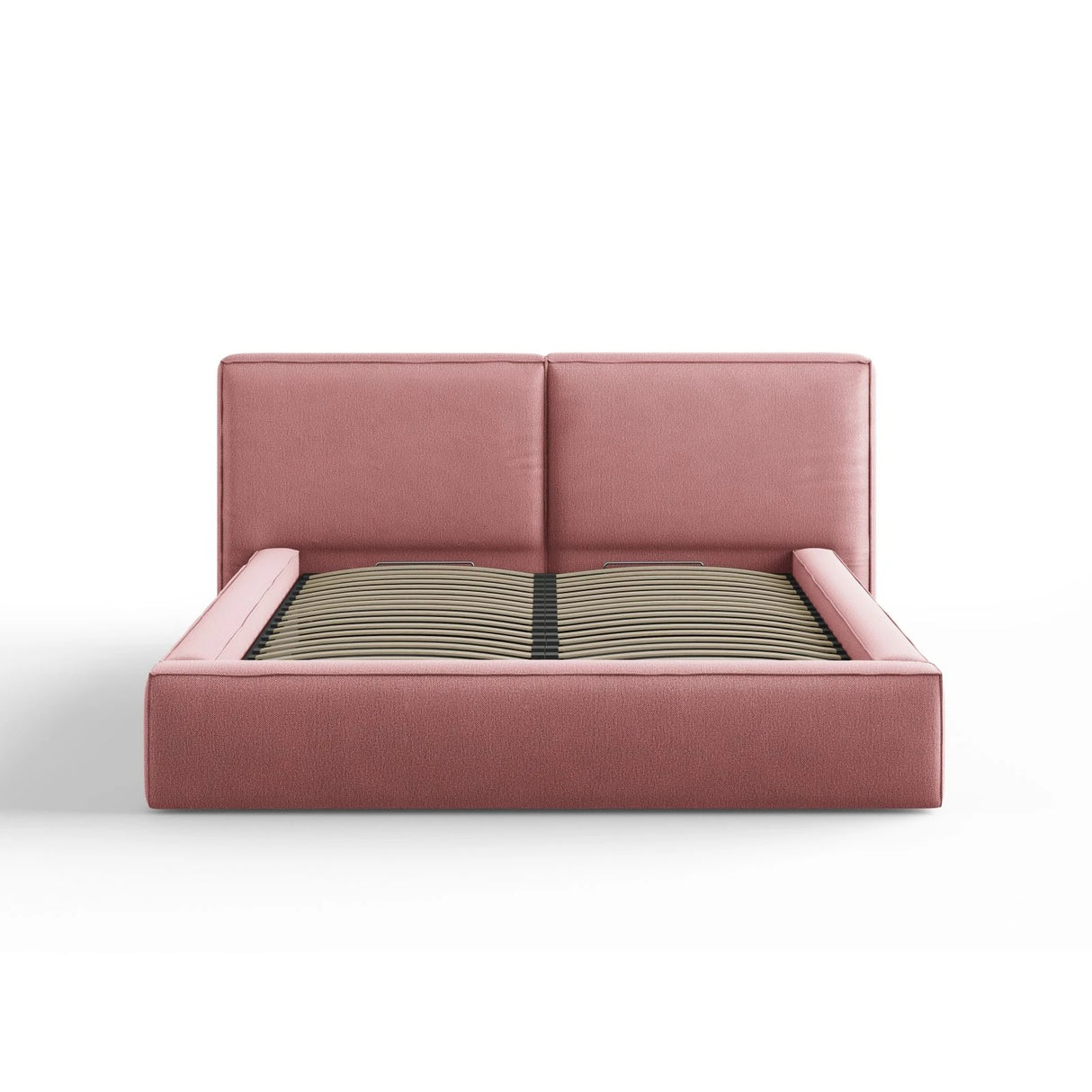 Arendal Bett mit Doppelkopfteil und Stauraum aus Strukturierter Stoff in Rosa (Megan 355), 160x200 cm von Cosmopolitan Design – Bild 3