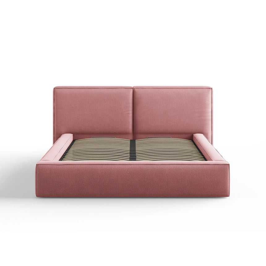 Arendal Bett mit Doppelkopfteil und Stauraum aus Strukturierter Stoff in Rosa (Megan 355), 160x200 cm von Cosmopolitan Design – Bild 3