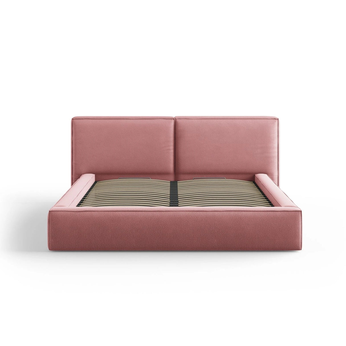 Arendal Bett mit Doppelkopfteil und Stauraum aus Strukturierter Stoff in Rosa (Megan 355), 180x200 cm von Cosmopolitan Design – Bild 3