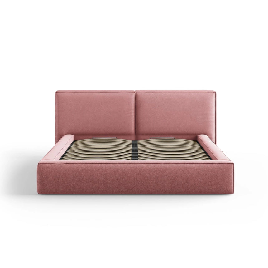 Arendal Bett mit Doppelkopfteil und Stauraum aus Strukturierter Stoff in Rosa (Megan 355), 180x200 cm von Cosmopolitan Design – Bild 3