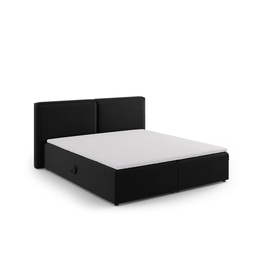 Arendal Boxspringbett mit Kopfteil und Stauraum aus Samt in Schwarz (Bluvel 19), 180x200 cm von Cosmopolitan Design – Bild 6