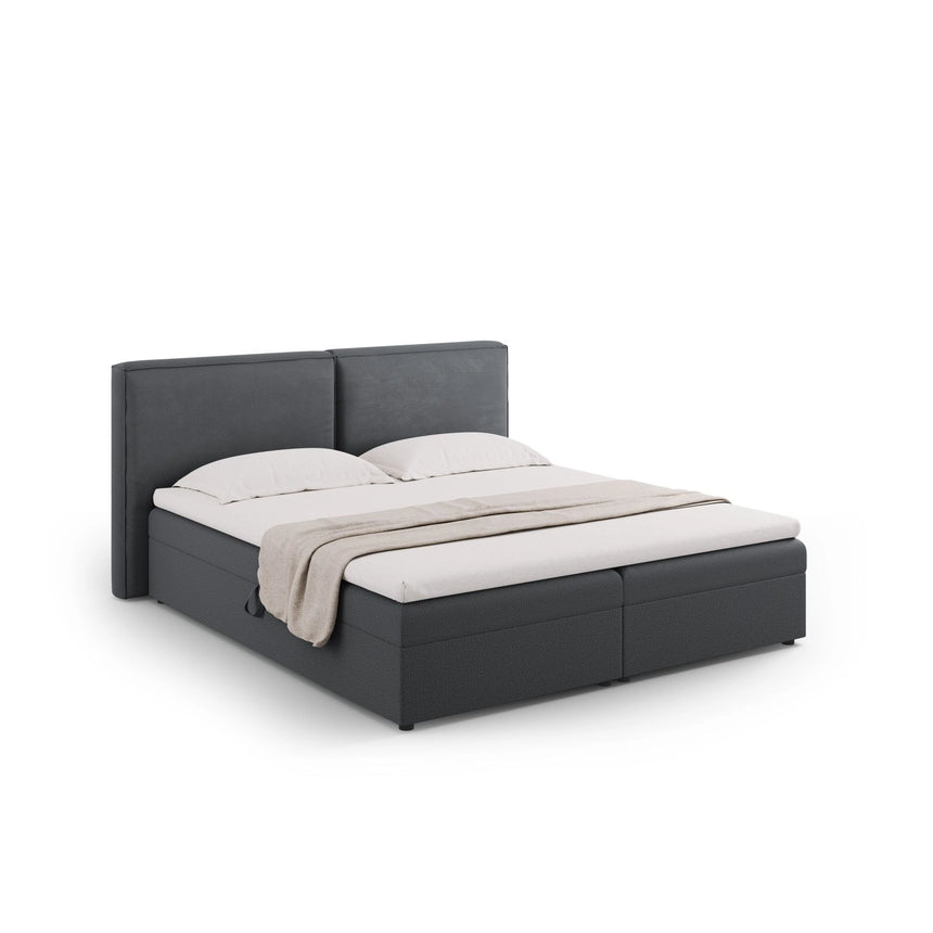 Arendal Boxspringbett mit Kopfteil und Stauraum aus Strukturierter Stoff in Dunkelgrau (Megan 367), 160x200 cm von Cosmopolitan Design – Bild 1