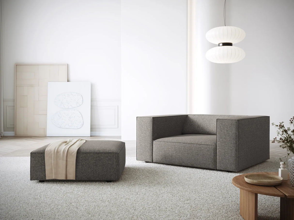 Arendal Pouf aus Chenille in Grau (Haga 16), 102x80x40 cm von Cosmopolitan Design – Bild 2