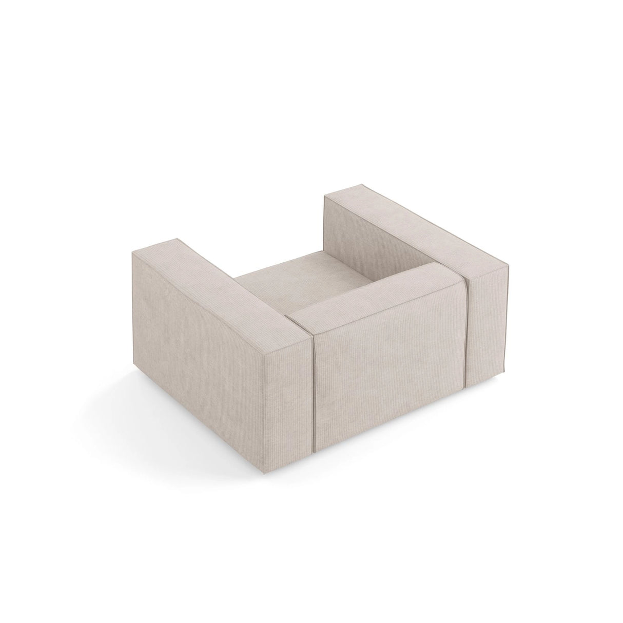 Arendal Sessel aus Chenille mit Cordoptik in Dunkelbeige (Brave Me 18), 124x102x70 cm von Cosmopolitan Design – Bild 4