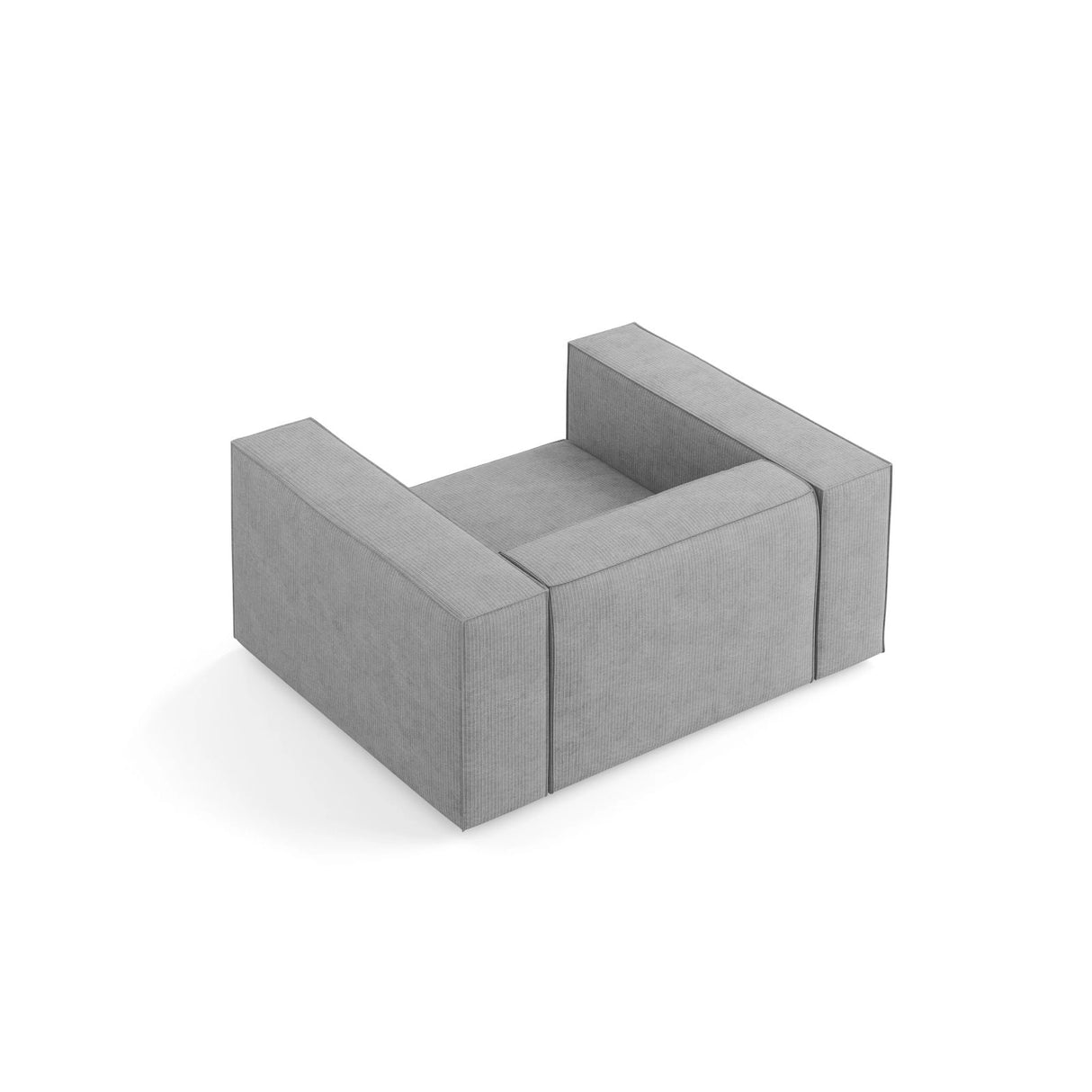 Arendal Sessel aus Chenille mit Cordoptik in Dunkelgrau (Brave Me 3), 124x102x70 cm von Cosmopolitan Design – Bild 4