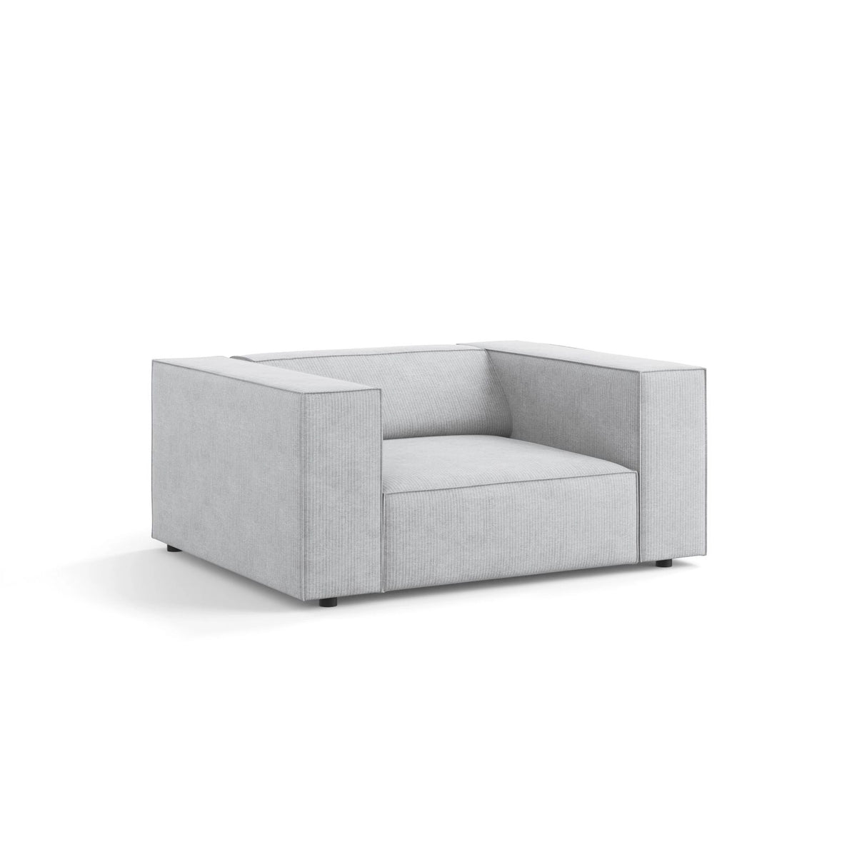 Arendal Sessel aus Chenille mit Cordoptik in Hellgrau (Brave Me 2), 124x102x70 cm von Cosmopolitan Design – Bild 3