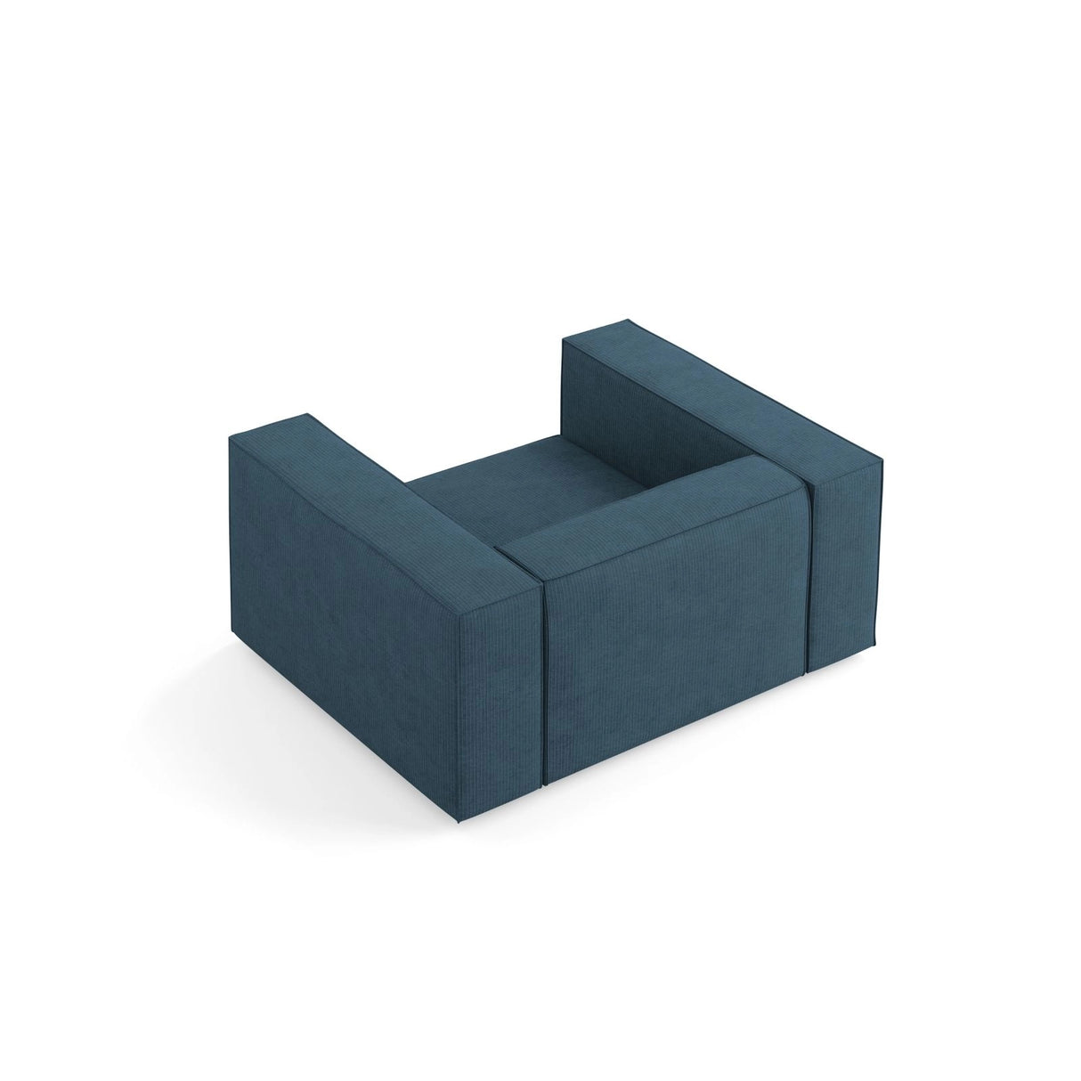 Arendal Sessel aus Chenille mit Cordoptik in Marineblau (Brave Me 9), 124x102x70 cm von Cosmopolitan Design – Bild 4