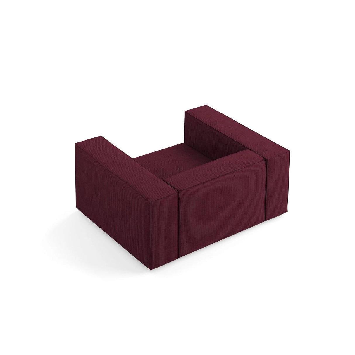 Arendal Sessel aus Chenille mit Cordoptik in Rubin (Brave Me 8), 124x102x70 cm von Cosmopolitan Design – Bild 4