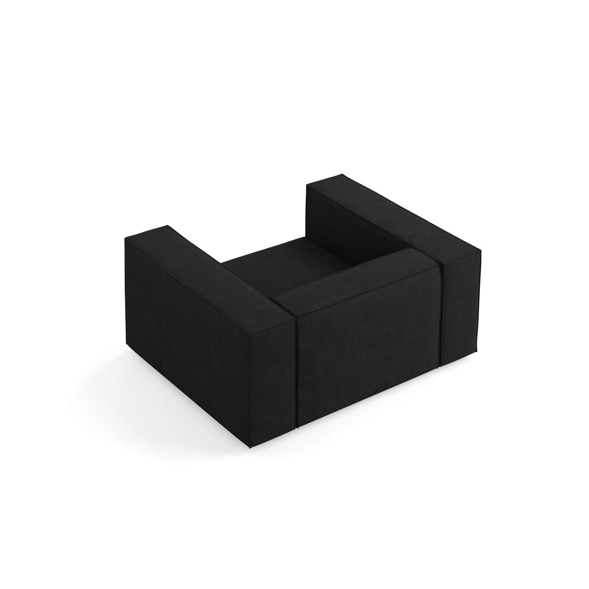 Arendal Sessel aus Chenille mit Cordoptik in Schwarz (Brave Me 6), 124x102x70 cm von Cosmopolitan Design – Bild 4