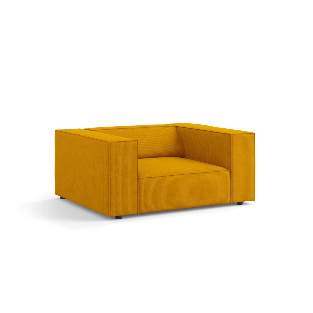 Arendal Sessel aus Chenille mit Cordoptik in Senf (Brave Me 13), 124x102x70 cm von Cosmopolitan Design – Bild 3