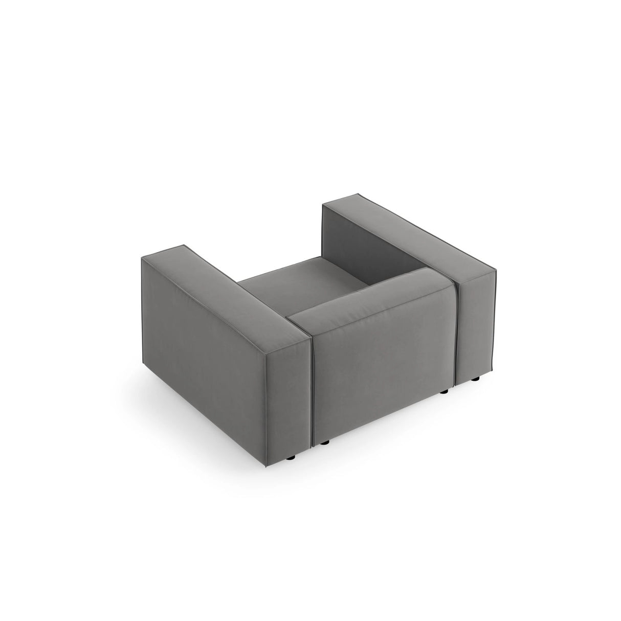 Arendal Sessel aus Samt in Warmes Grau (Casino Anthracite), 124x102x70 cm von Cosmopolitan Design – Bild 4