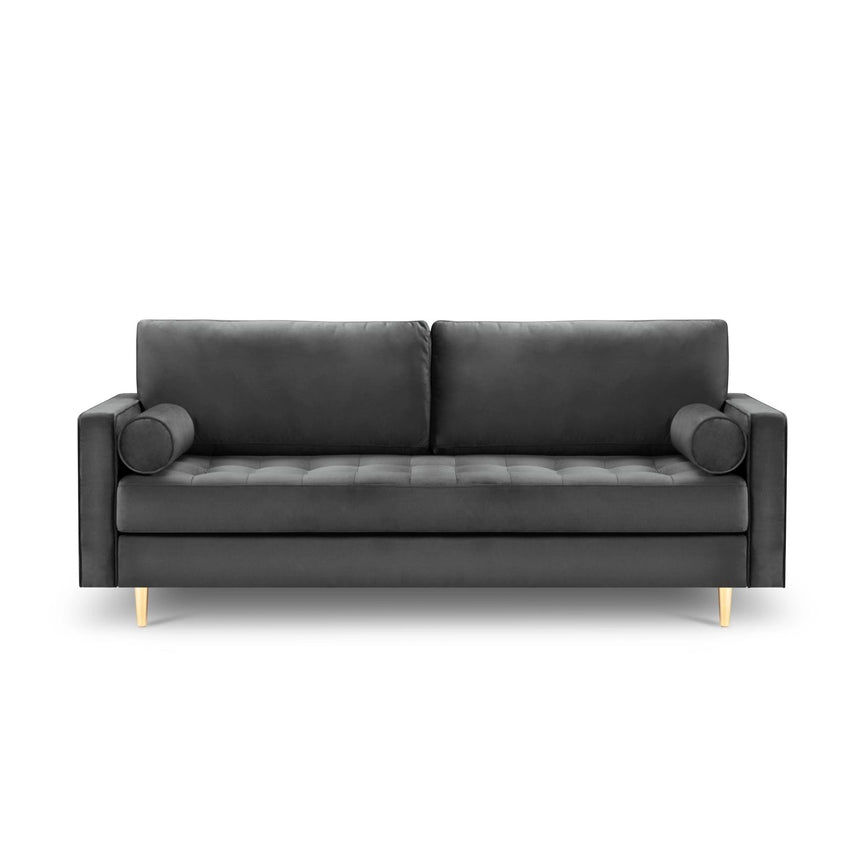 Aspen 3-Sitzer Sofa aus Samt in Dunkelgrau (Salvador 18), 219x90x90 cm von Cosmopolitan Design – Bild 2