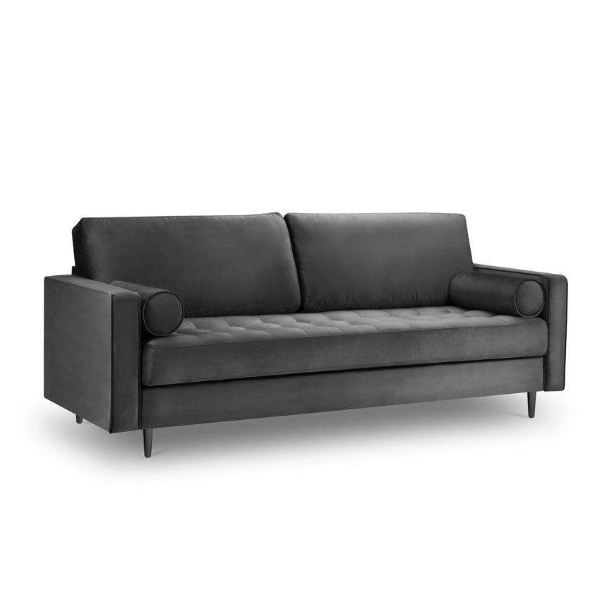 Aspen 3-Sitzer Sofa aus Samt in Dunkelgrau (Salvador 18), 219x90x90 cm von Cosmopolitan Design – Bild 1