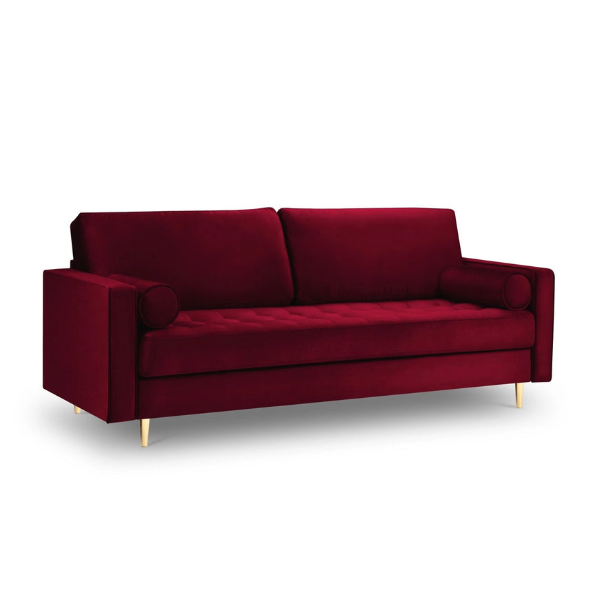 Aspen 3-Sitzer Sofa aus Samt in Rot (Salvador 13), 219x90x90 cm von Cosmopolitan Design – Bild 1