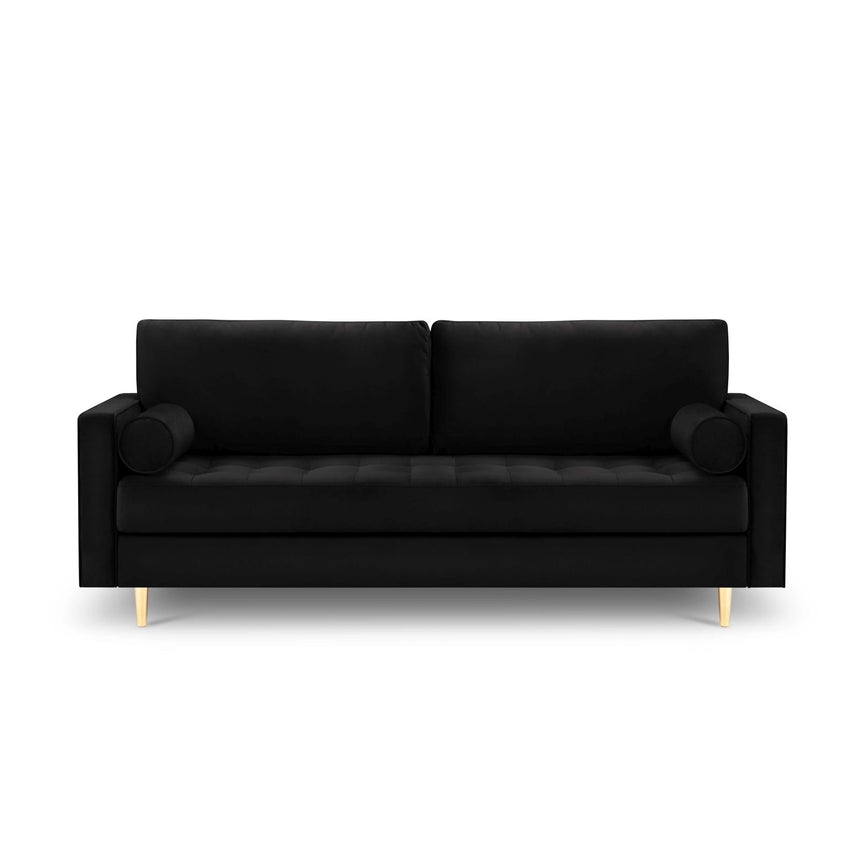 Aspen 3-Sitzer Sofa aus Samt in Schwarz (Salvador 19), 219x90x90 cm von Cosmopolitan Design – Bild 2
