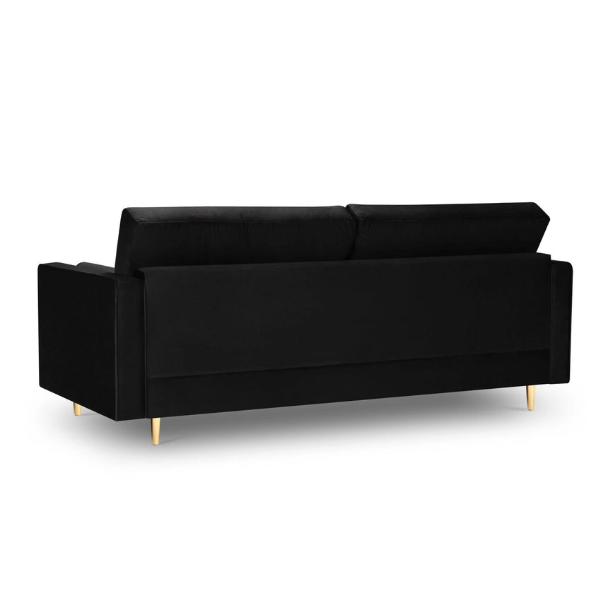 Aspen 3-Sitzer Sofa aus Samt in Schwarz (Salvador 19), 219x90x90 cm von Cosmopolitan Design – Bild 3
