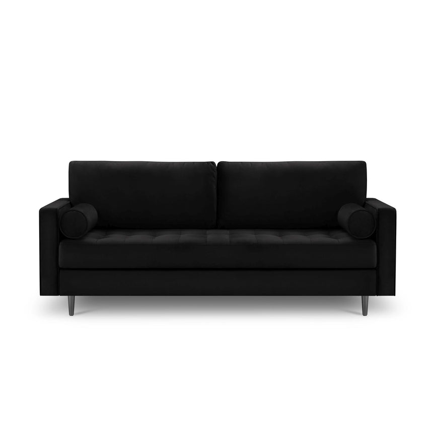 Aspen 3-Sitzer Sofa aus Samt in Schwarz (Salvador 19), 219x90x90 cm von Cosmopolitan Design – Bild 2