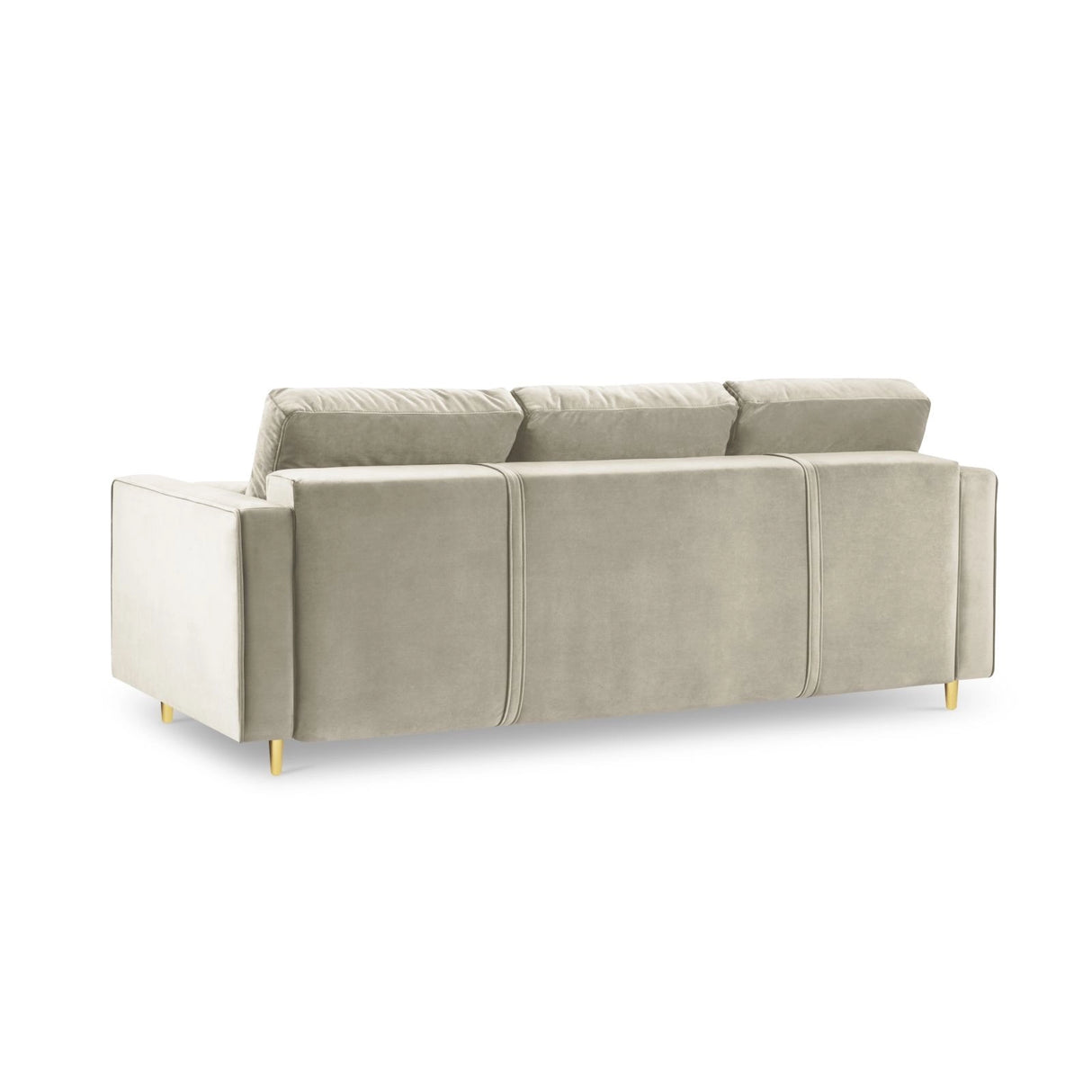 Aspen 3-Sitzer Sofa mit Schlaffunktion und Stauraum, aus Samt in Dunkelbeige (Salvador 2), 225x100x96 cm von Cosmopolitan Design – Bild 4