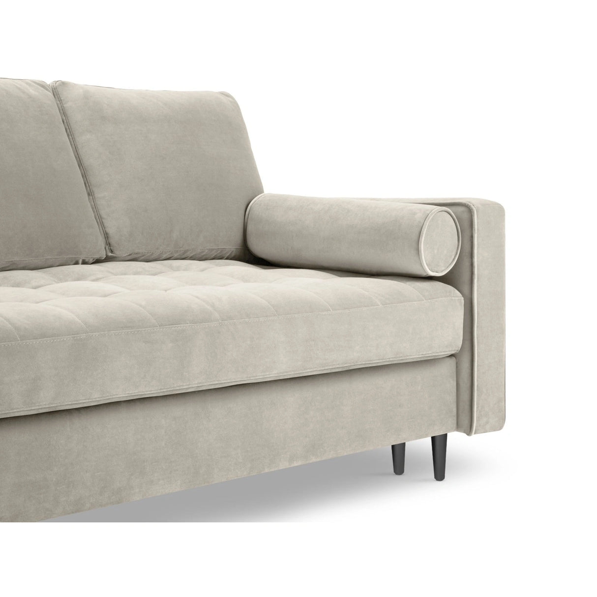 Aspen 3-Sitzer Sofa mit Schlaffunktion und Stauraum, aus Samt in Dunkelbeige (Salvador 2), 225x100x96 cm von Cosmopolitan Design – Bild 6