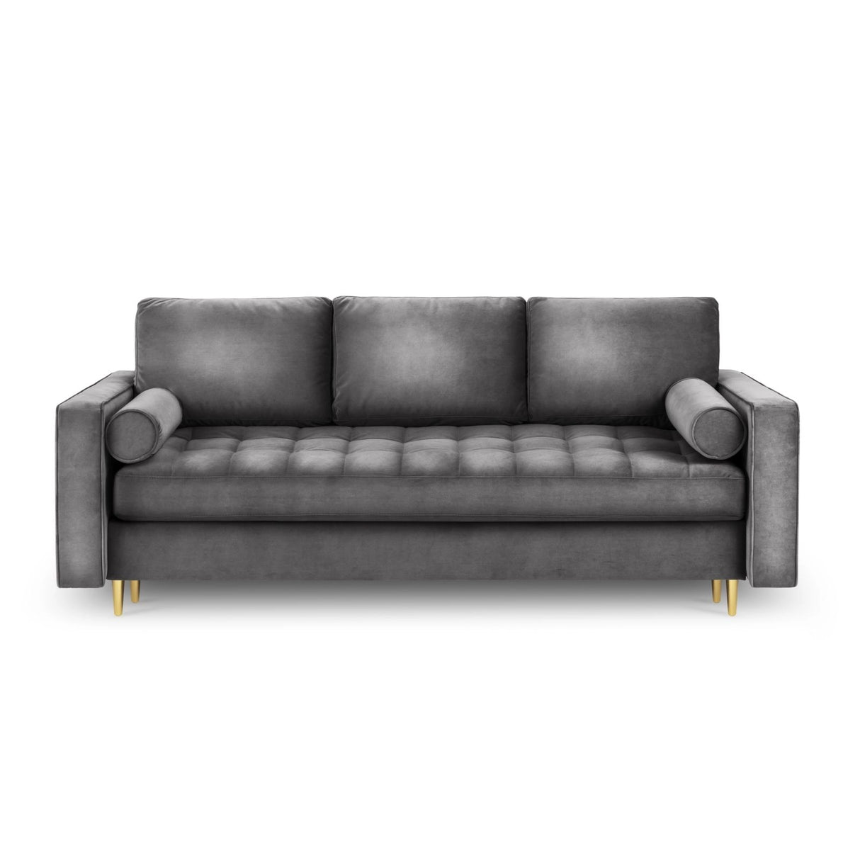 Aspen 3-Sitzer Sofa mit Schlaffunktion und Stauraum, aus Samt in Dunkelgrau (Salvador 18), 225x100x96 cm von Cosmopolitan Design – Bild 3