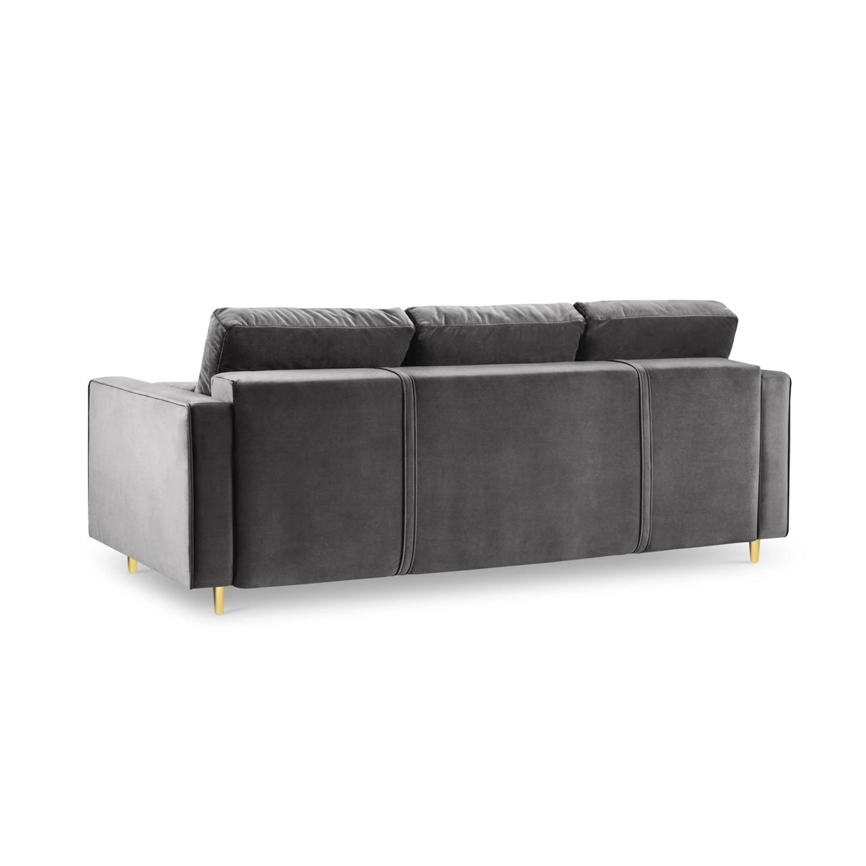 Aspen 3-Sitzer Sofa mit Schlaffunktion und Stauraum, aus Samt in Dunkelgrau (Salvador 18), 225x100x96 cm von Cosmopolitan Design – Bild 4