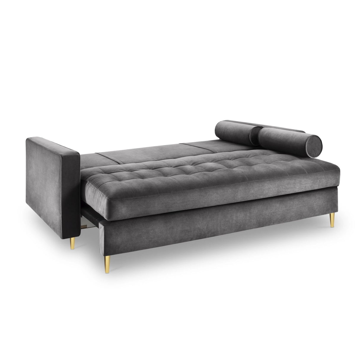 Aspen 3-Sitzer Sofa mit Schlaffunktion und Stauraum, aus Samt in Dunkelgrau (Salvador 18), 225x100x96 cm von Cosmopolitan Design – Bild 5