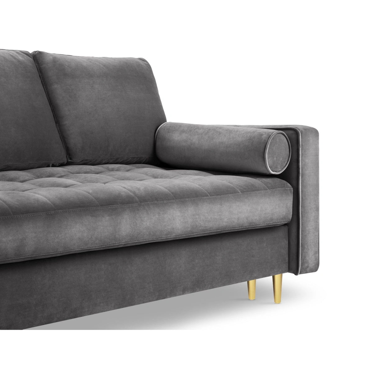 Aspen 3-Sitzer Sofa mit Schlaffunktion und Stauraum, aus Samt in Dunkelgrau (Salvador 18), 225x100x96 cm von Cosmopolitan Design – Bild 6