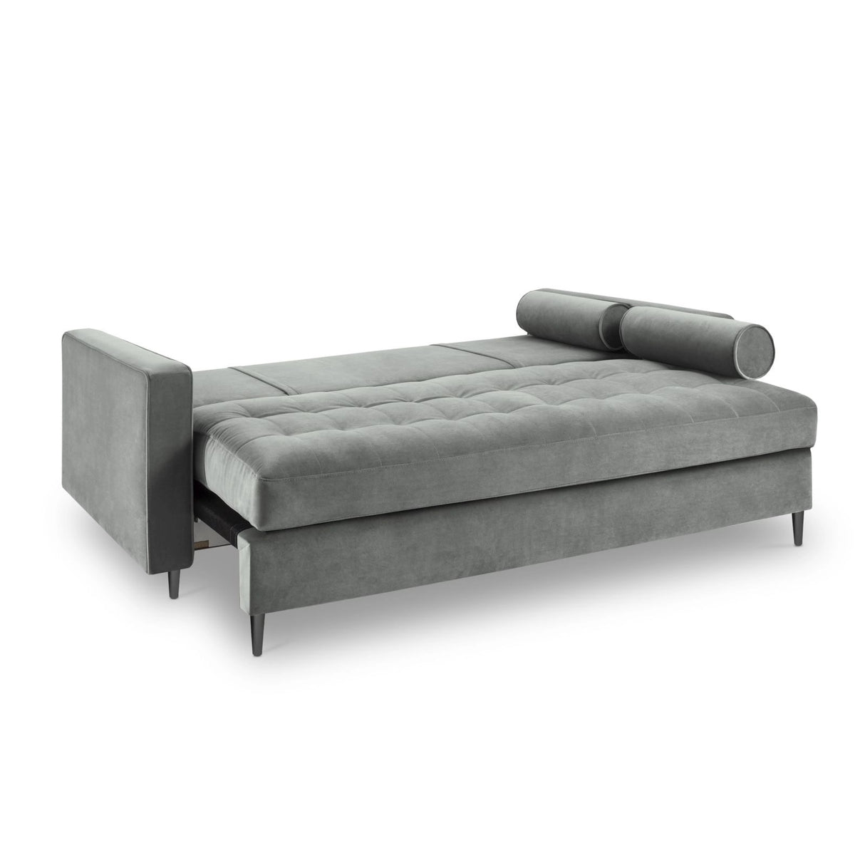 Aspen 3-Sitzer Sofa mit Schlaffunktion und Stauraum, aus Samt in Grau (Salvador 17), 225x100x96 cm von Cosmopolitan Design – Bild 5