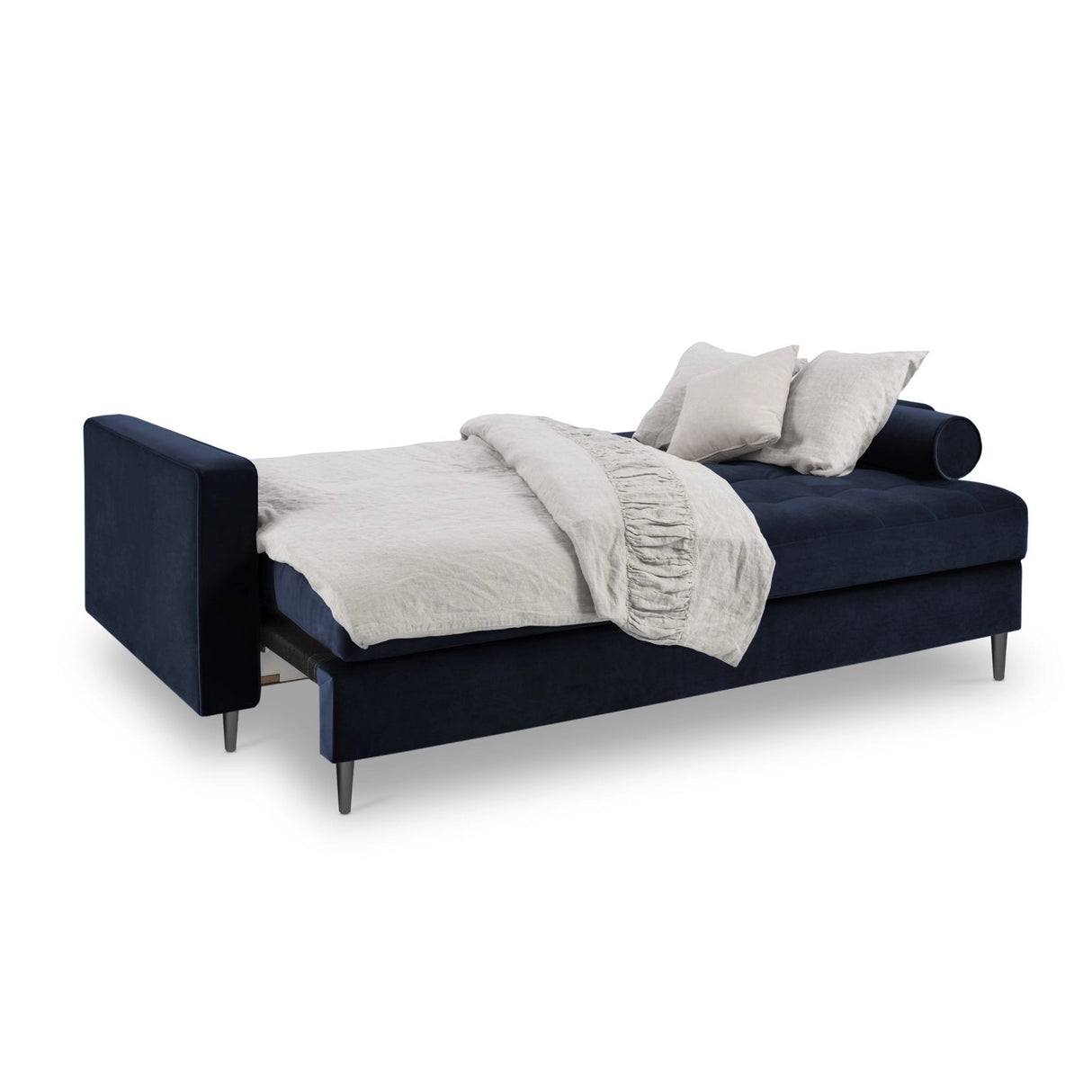 Aspen 3-Sitzer Sofa mit Schlaffunktion und Stauraum, aus Samt in Königsblau (Salvador 05), 225x100x96 cm von Cosmopolitan Design – Bild 2