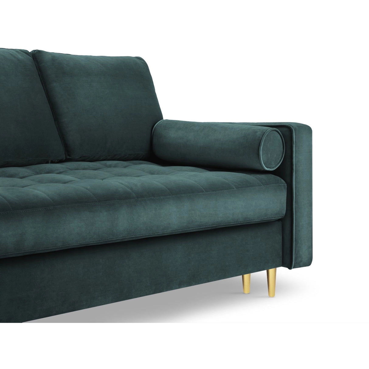 Aspen 3-Sitzer Sofa mit Schlaffunktion und Stauraum, aus Samt in Petrol (Salvador 06), 225x100x96 cm von Cosmopolitan Design – Bild 6